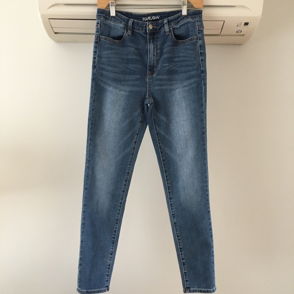 Harlow high rise skinny denim jeans sz 31